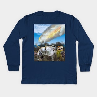 Dinosaur extinction - Astroid or comet impact Kids Long Sleeve T-Shirt